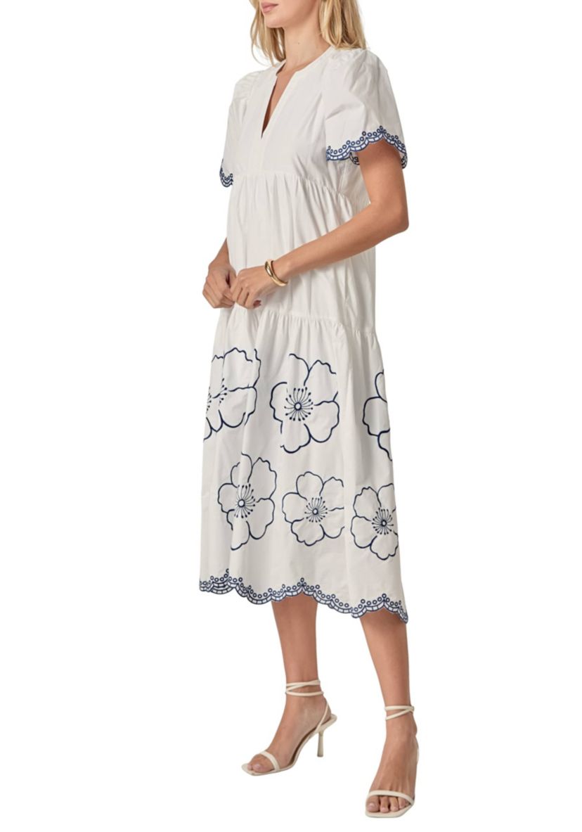 EMBROIDERED MIDI DRESS