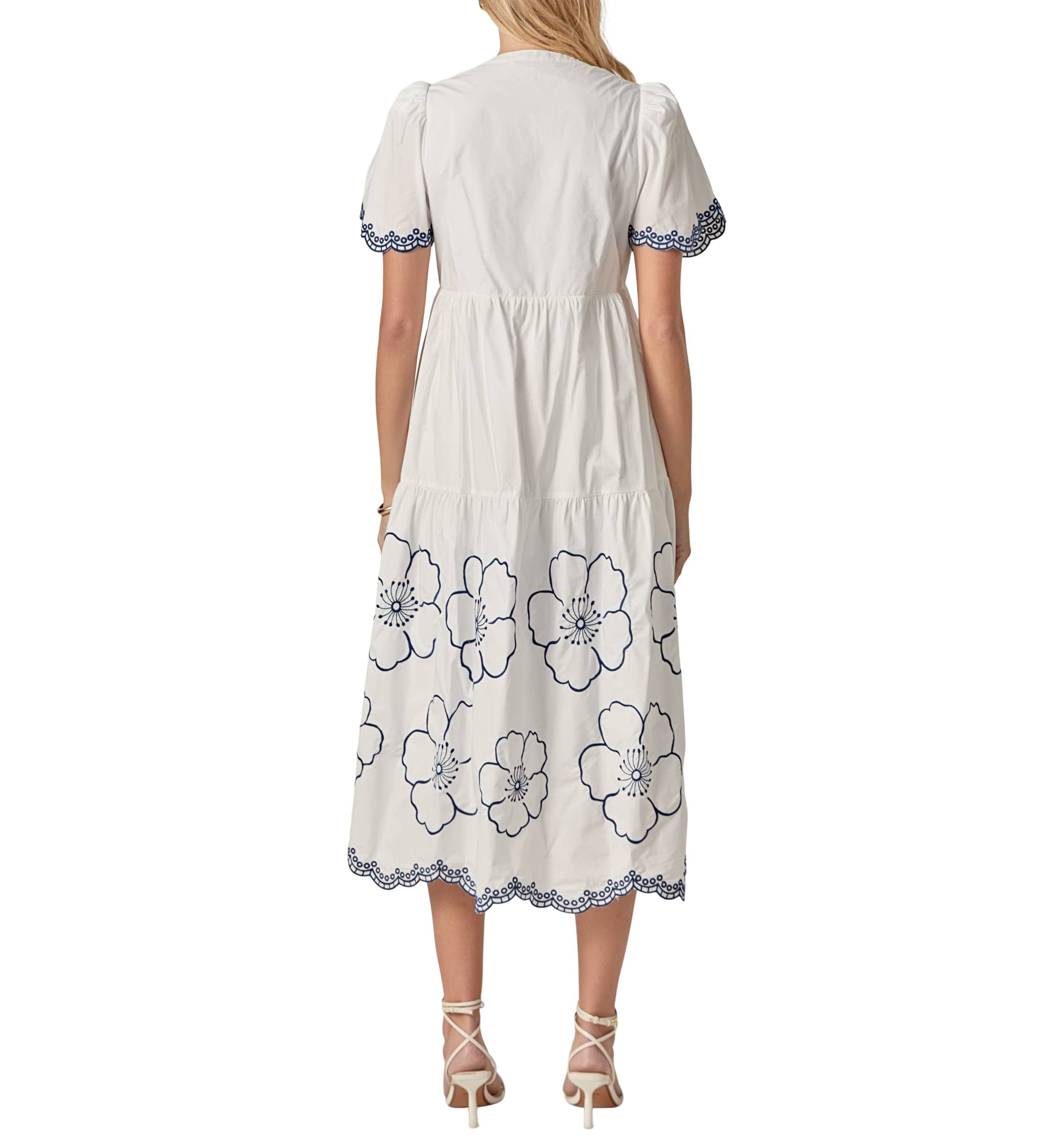 EMBROIDERED MIDI DRESS