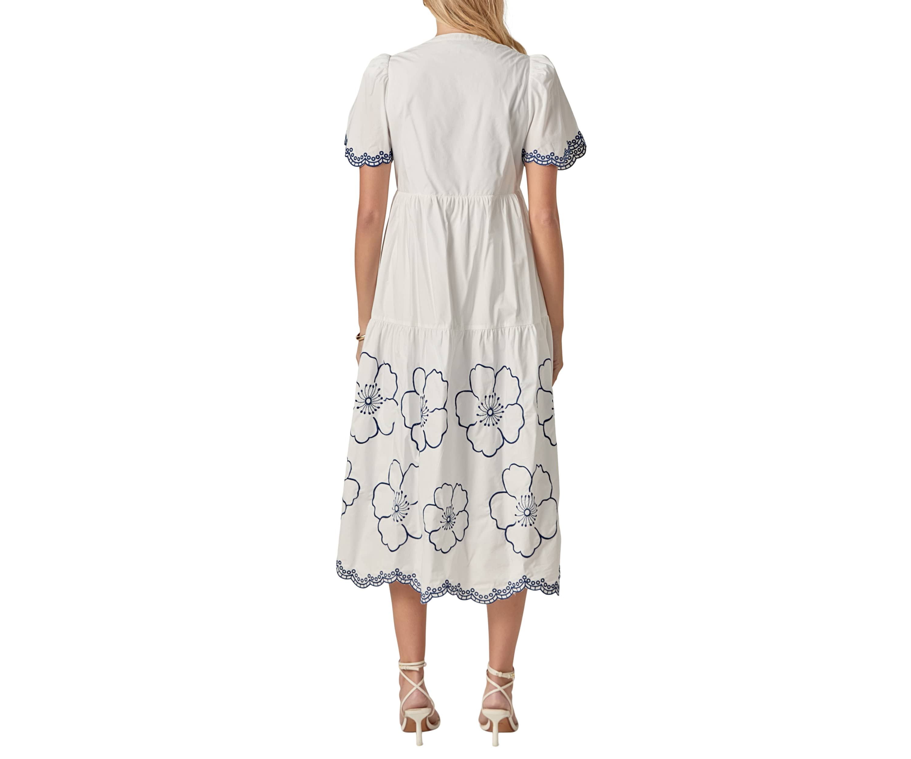 EMBROIDERED MIDI DRESS