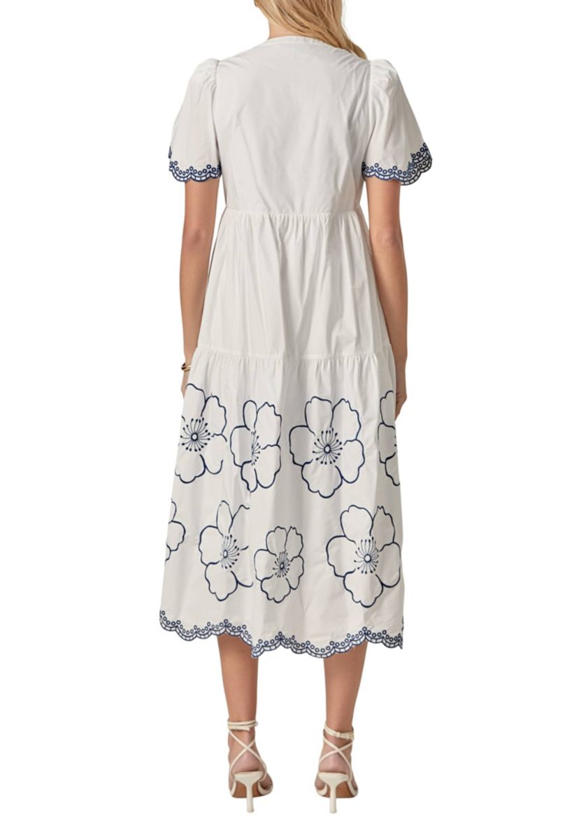 EMBROIDERED MIDI DRESS