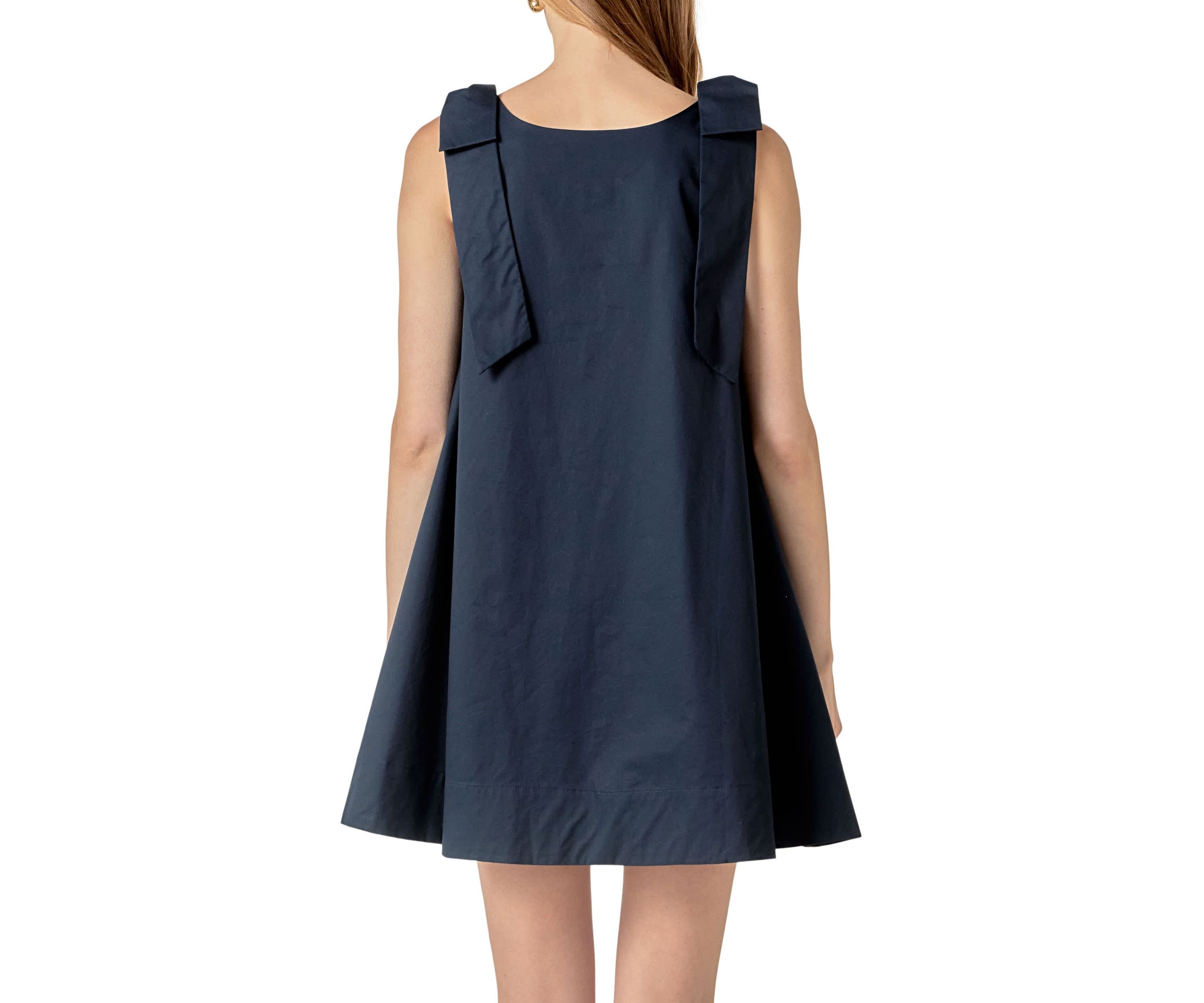 BOW SLEEVELESS MINI DRESS