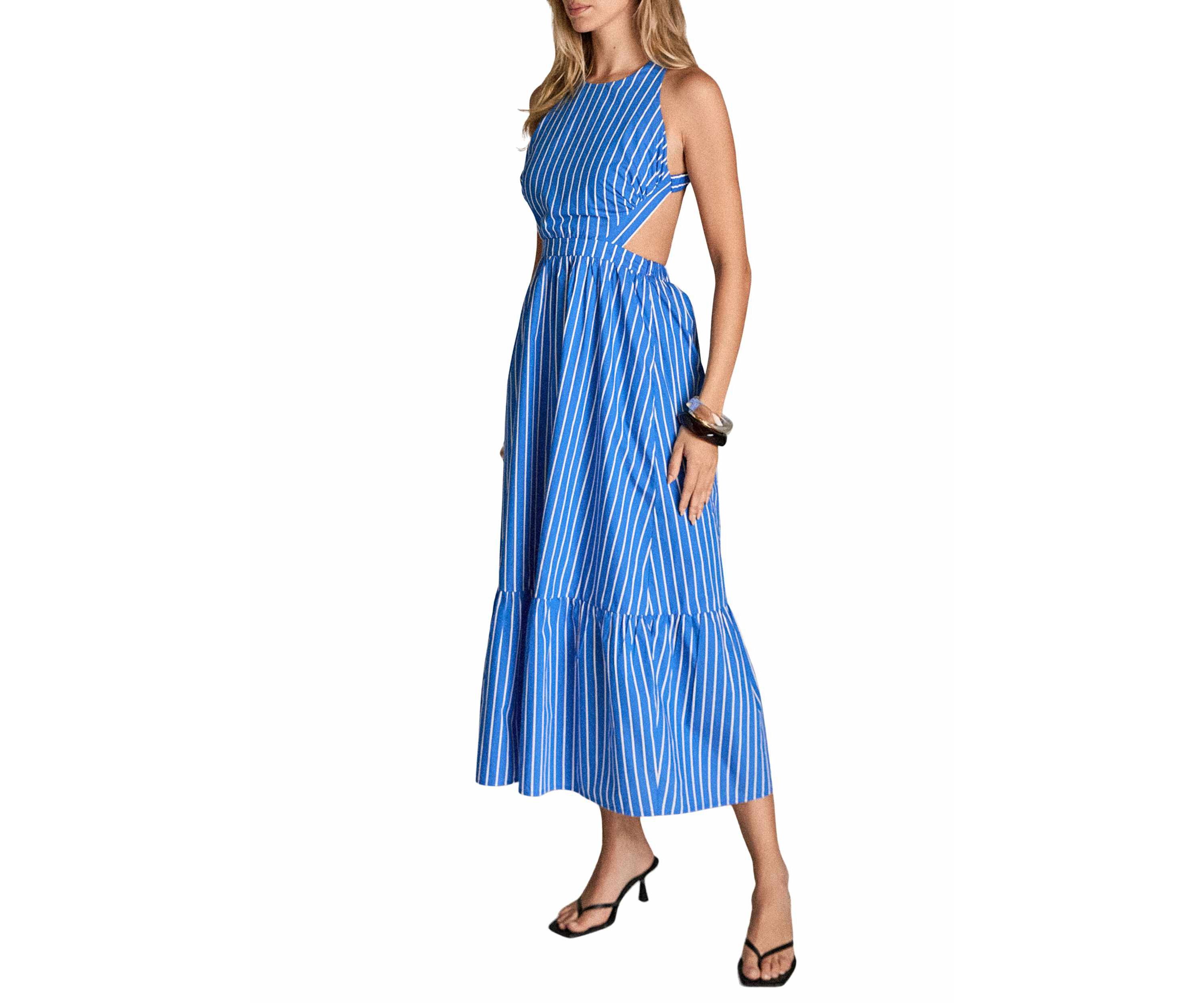 Elastic Detail Sleeveless Dress