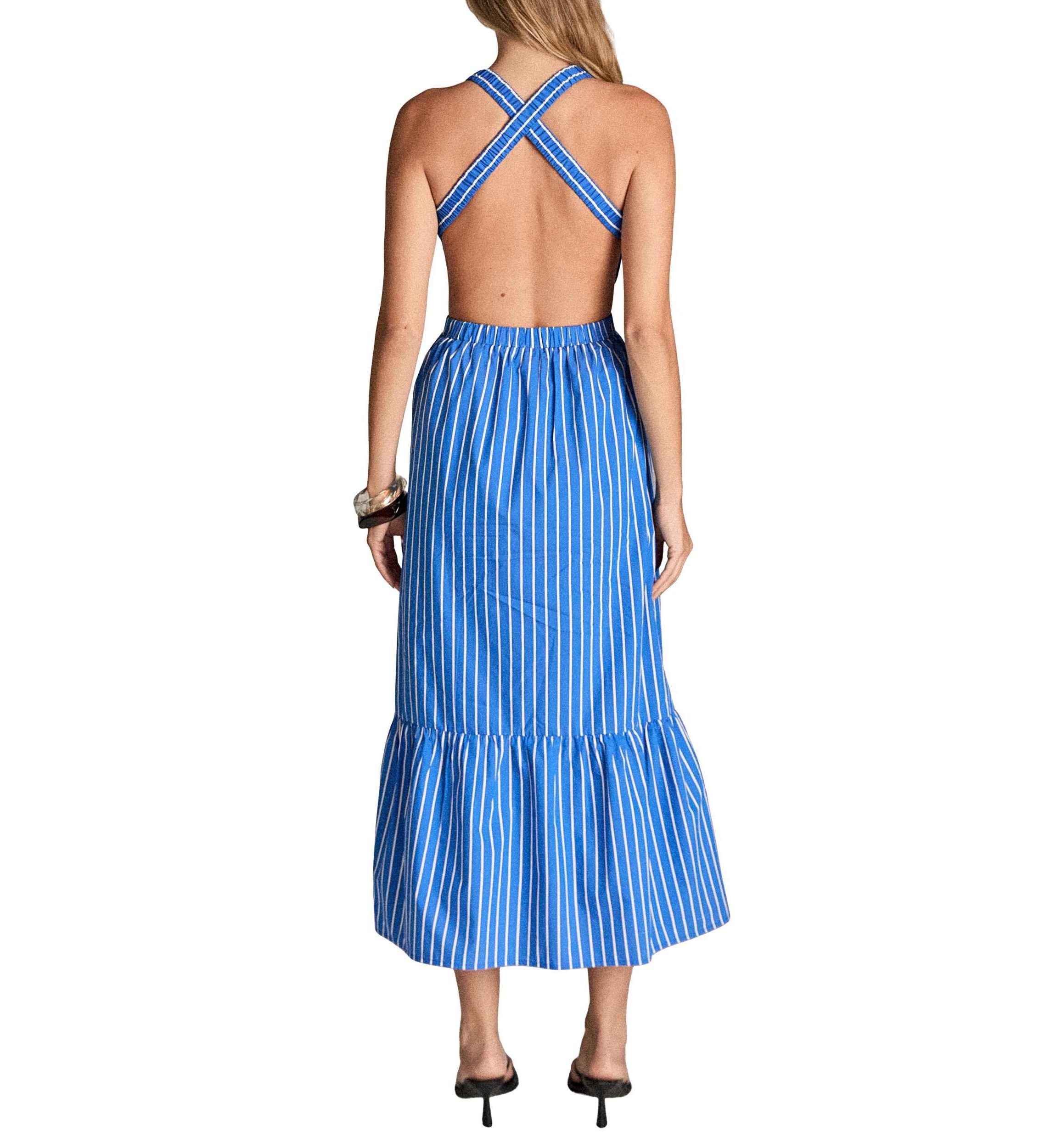 Elastic Detail Sleeveless Dress
