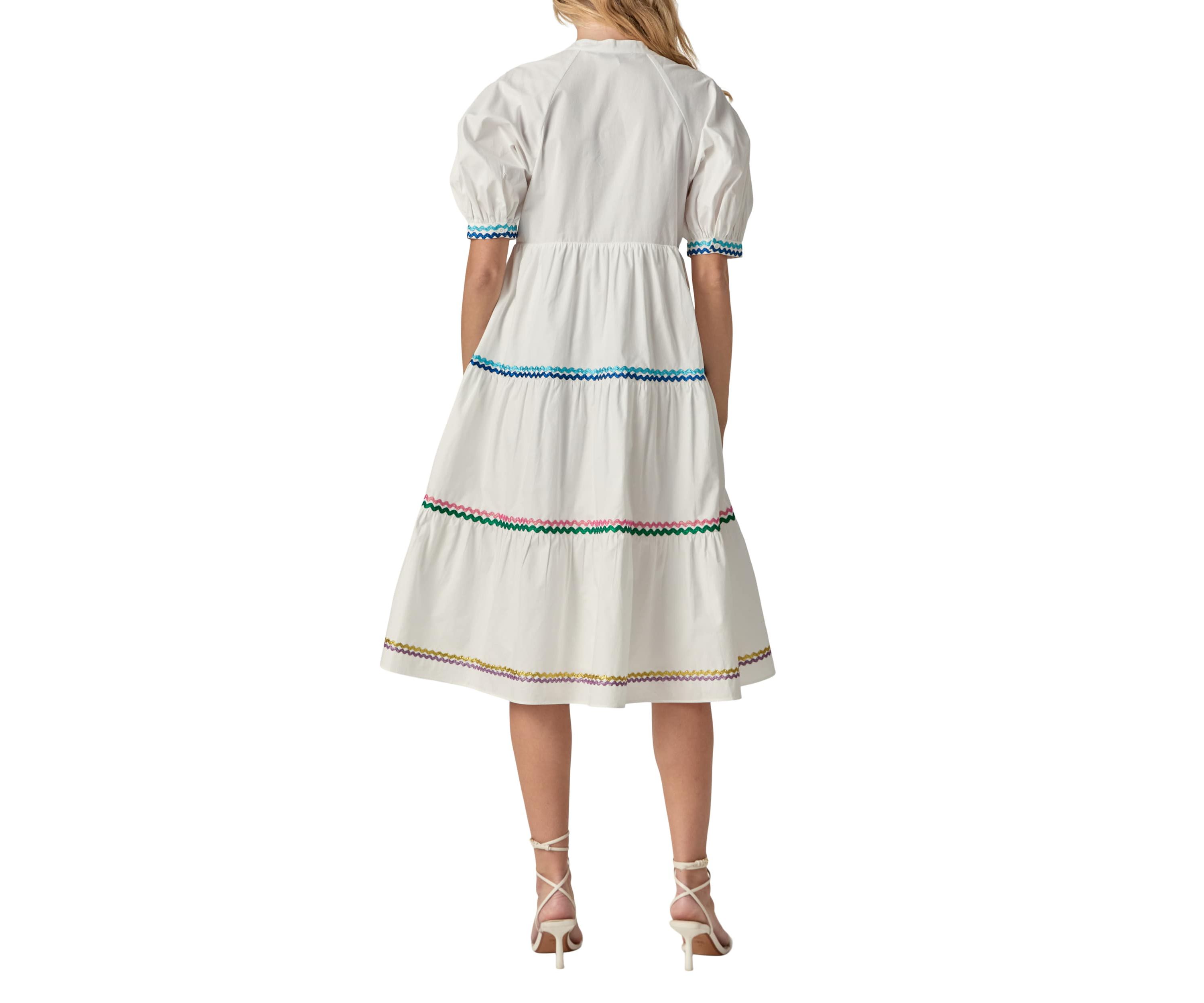 SCALLOP TRIMED MIDI DRESS