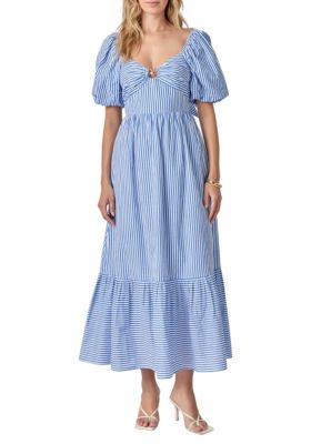ENGLISH FACTORY Women's STARFISH STRIPED MIDI DRESS, Large