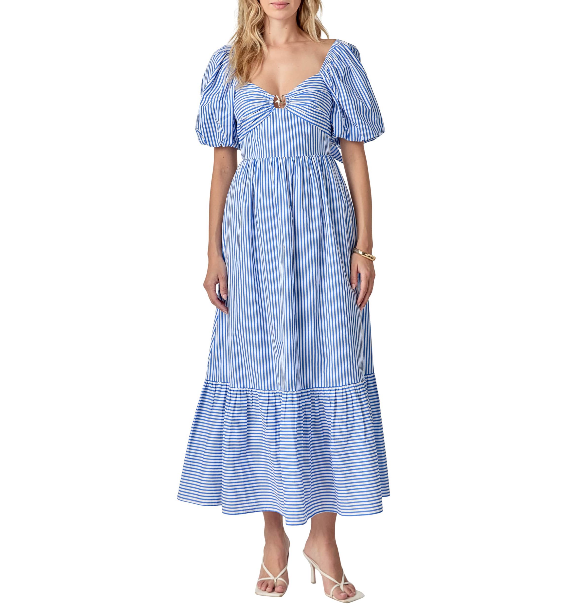 STARFISH STRIPED MIDI DRESS