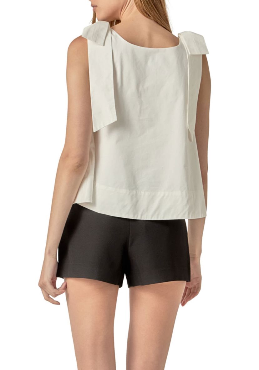 BOW SLEEVELESS TOP