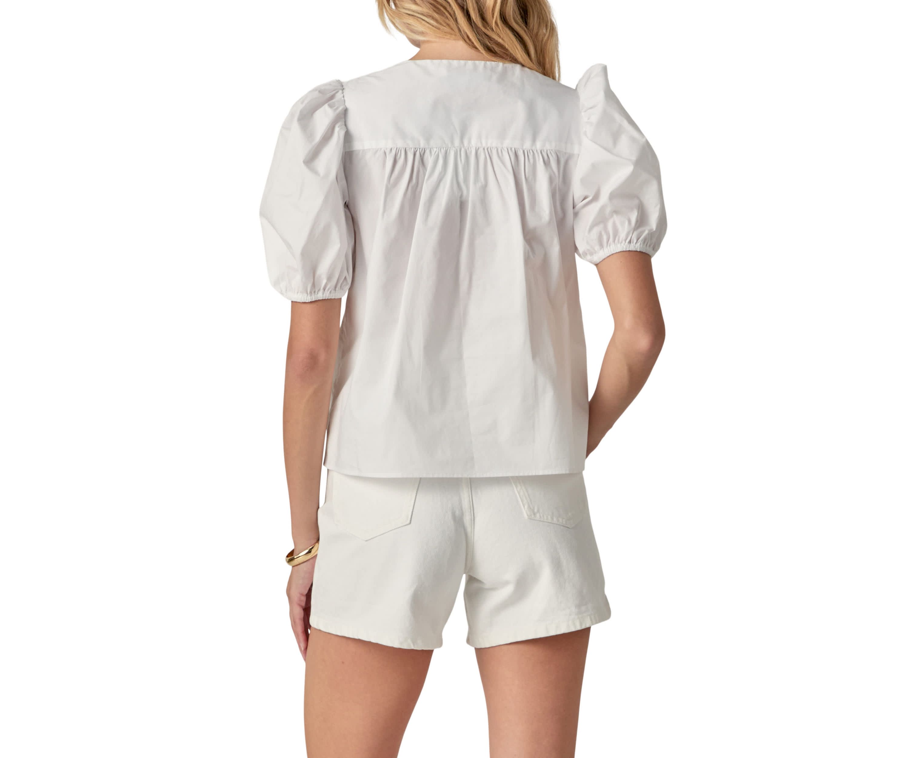 SCALLOP TAPE TRIMED BLOUSE