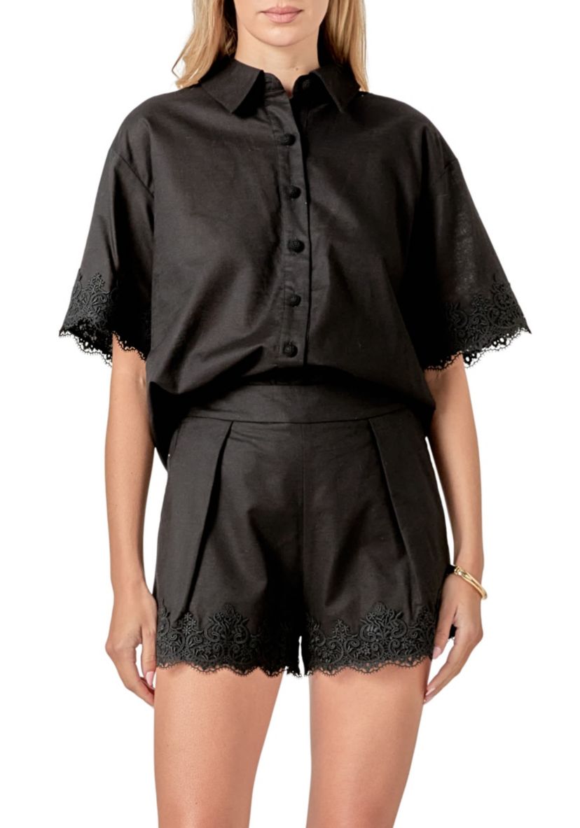 LINEN LACE SHIRT