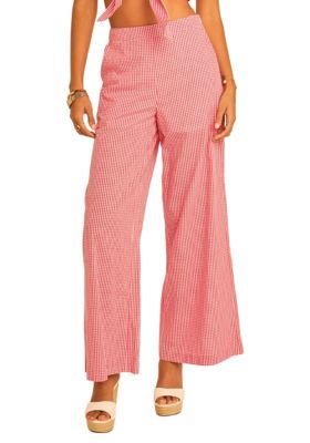 ENGLISH FACTORY Women's CHECKERED PANTS, Red, Small