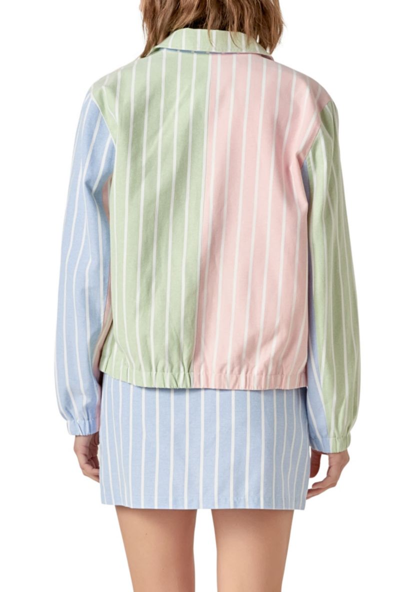 Stripe Color Block Jacket