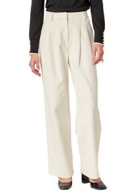 ENGLISH FACTORY Women's Corduroy Wide Pants, White, Medium