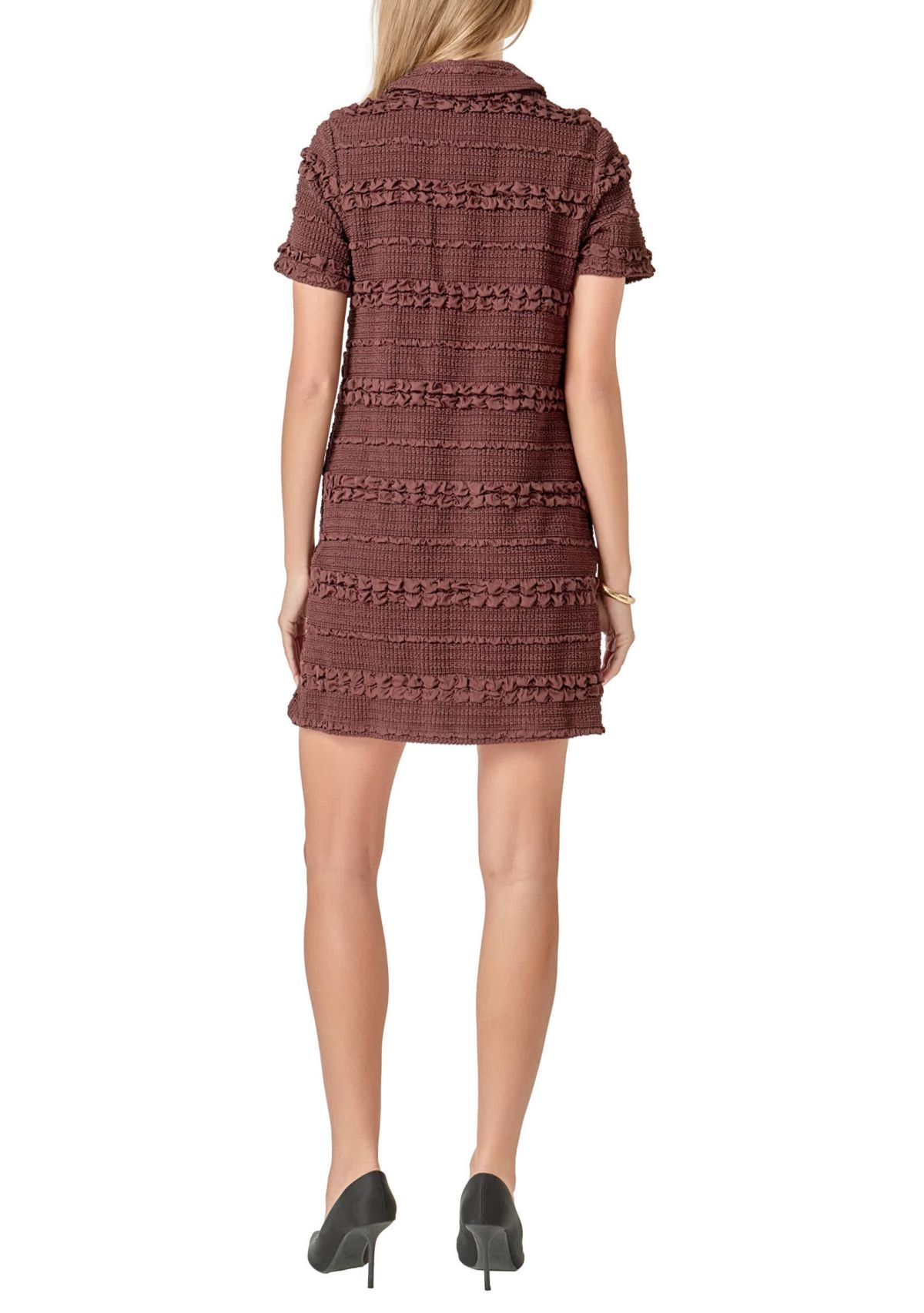 STRETCHED EMBO TEXTURED MINI DRESS