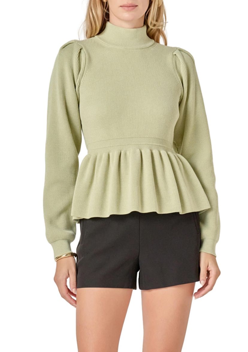 Peplum Waist Knit Top