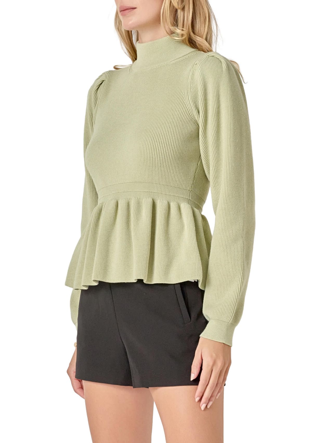 Peplum Waist Knit Top