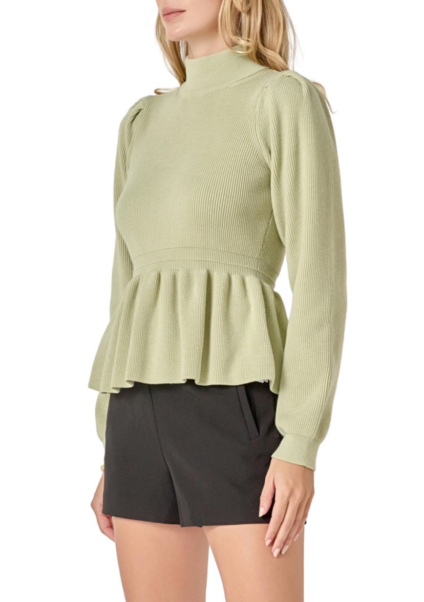 Peplum Waist Knit Top