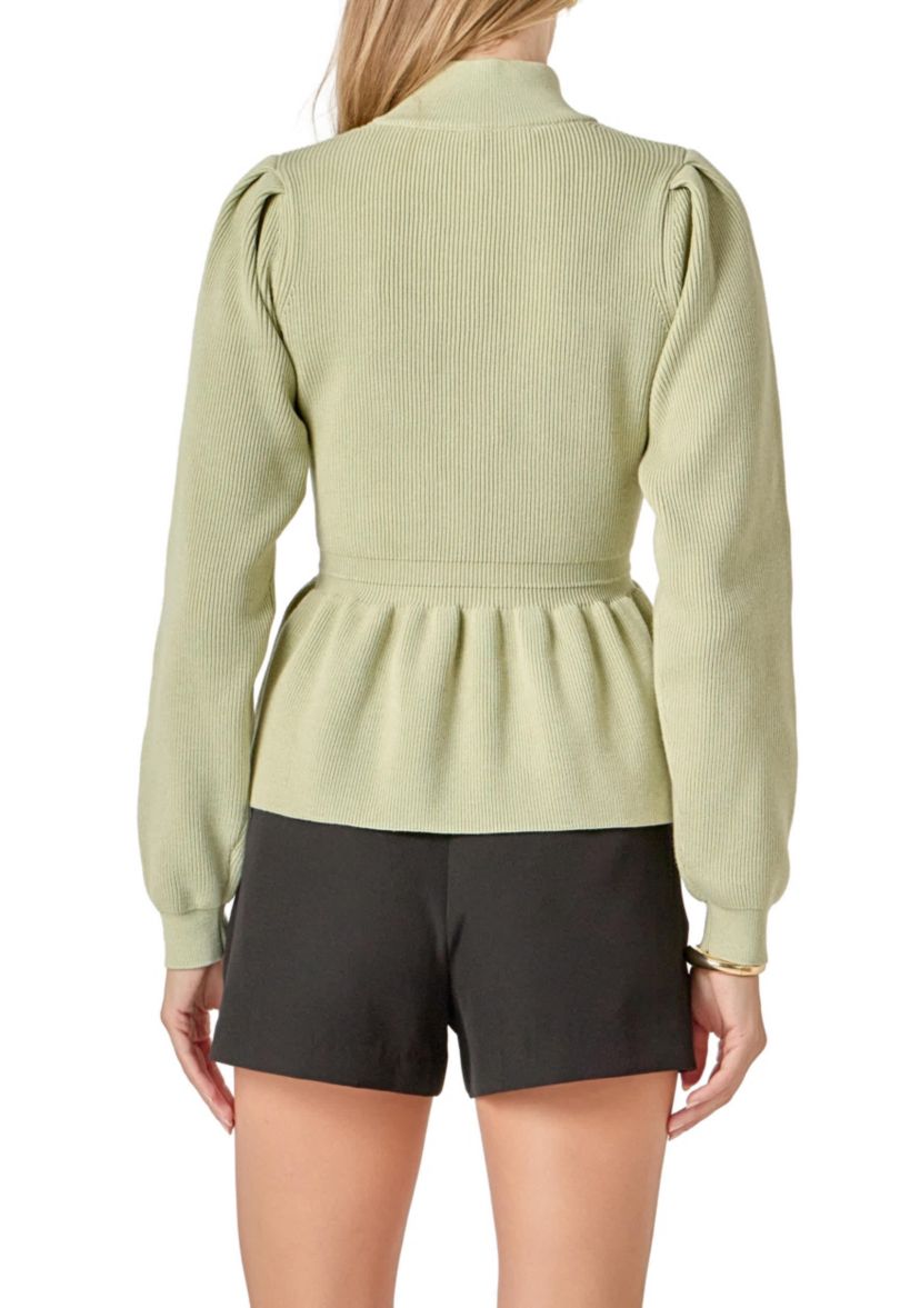 Peplum Waist Knit Top