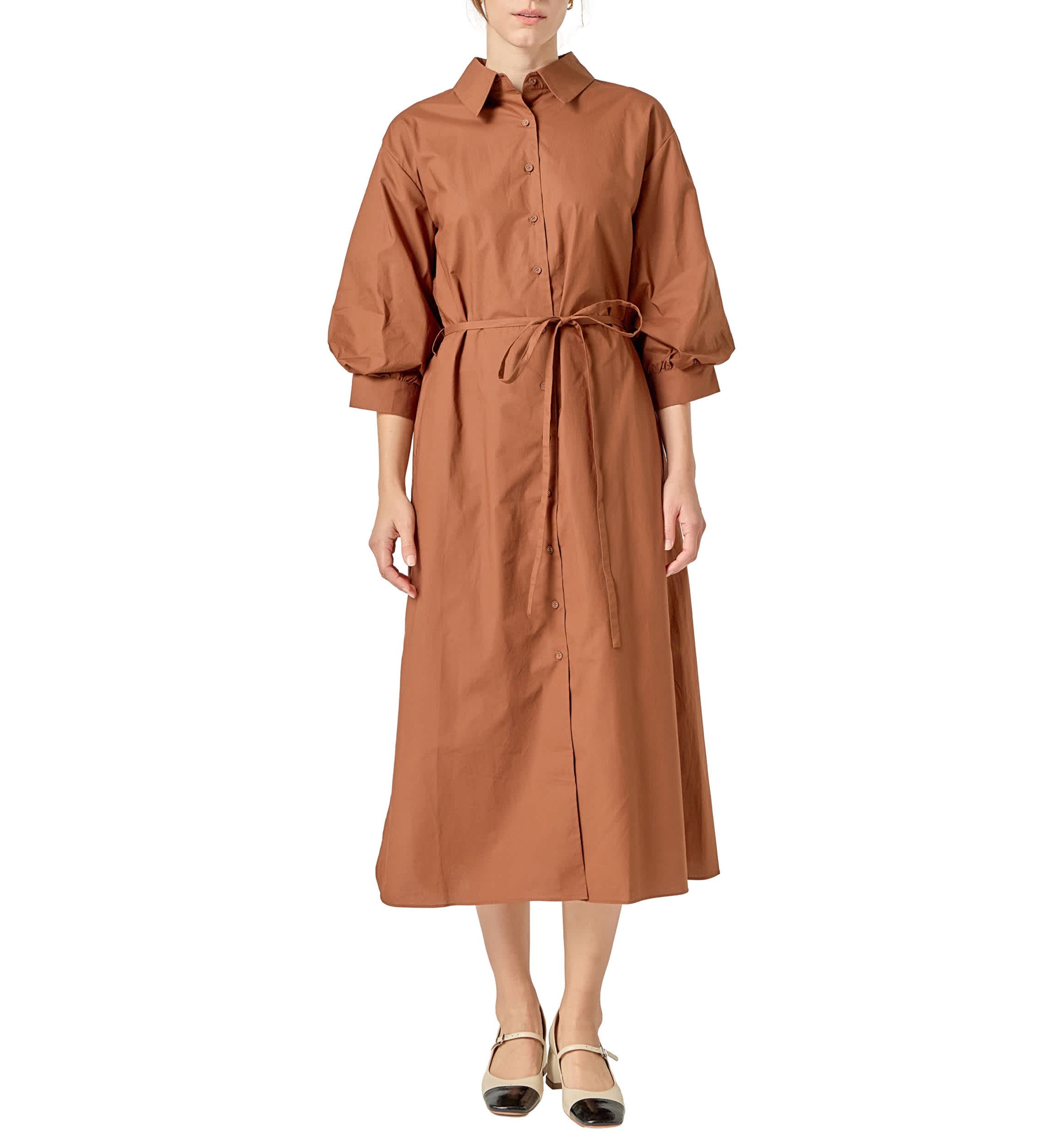english factory shirt midi dress English Factory Striped Midi Shirt Dress