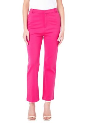 ENGLISH FACTORY Women's High-waist Knit Pants, Fuchsia, Small