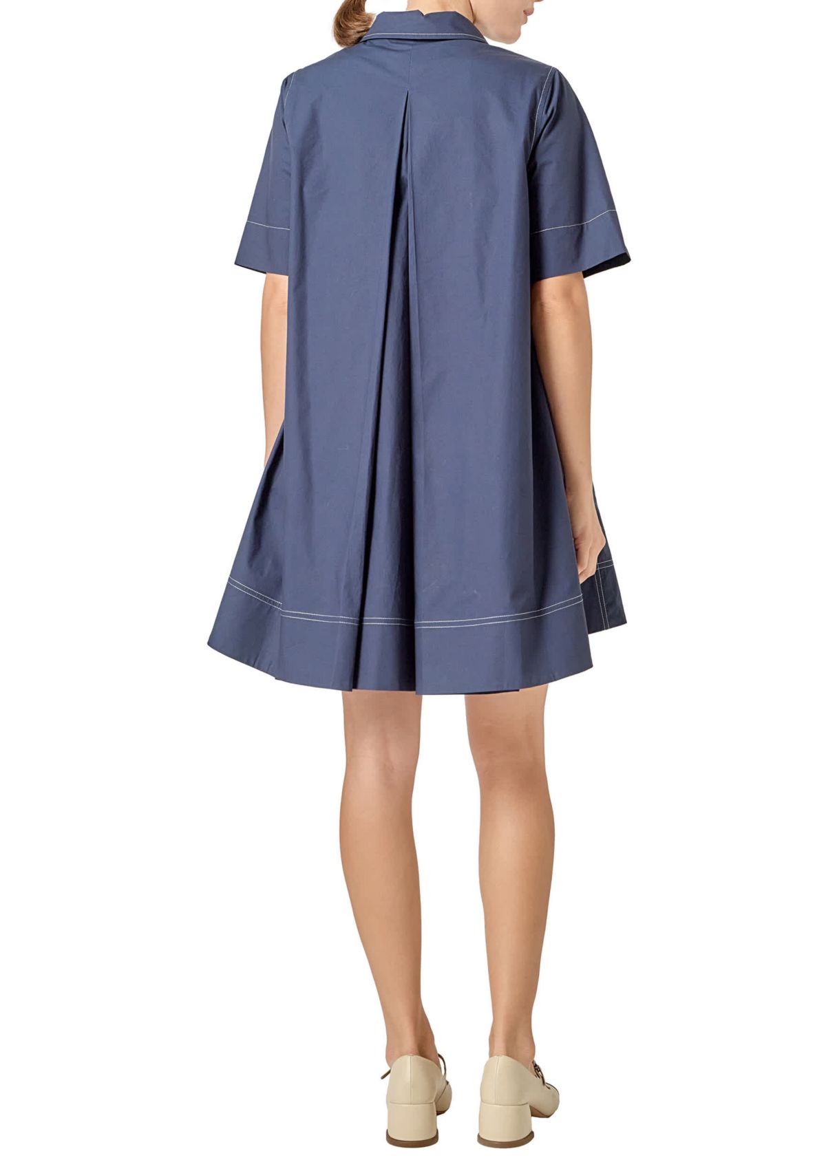 Contrast Stitch Detailed Mini Dress