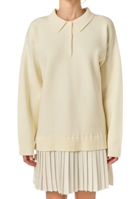 ENGLISH FACTORY Women's POLO MIXED MEDIA MINI DRESS, XS