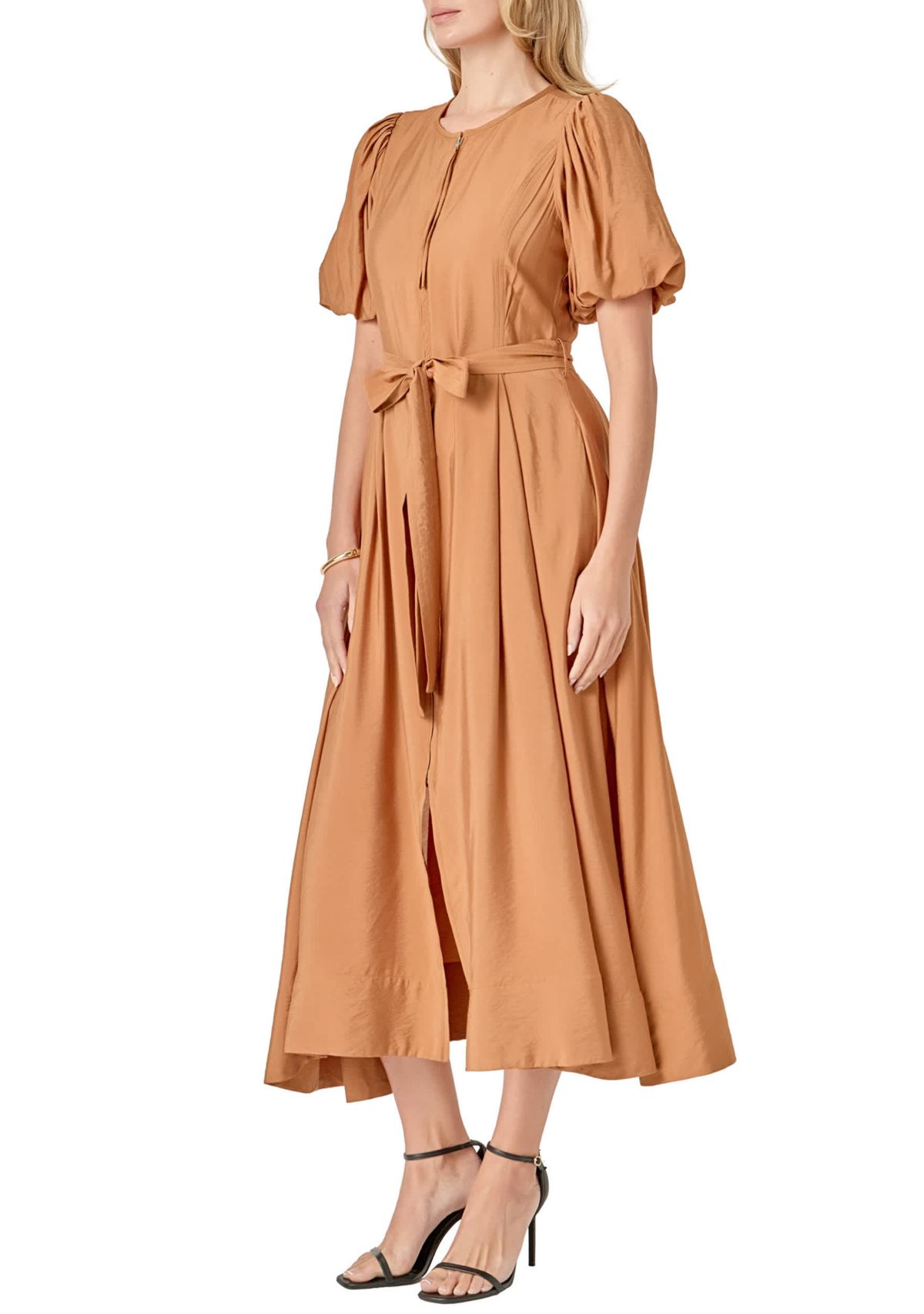 Puff Sleeve Midi Dress
