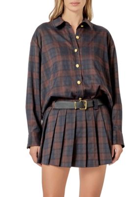 ENGLISH FACTORY Women's CHECK SHACKET, Large