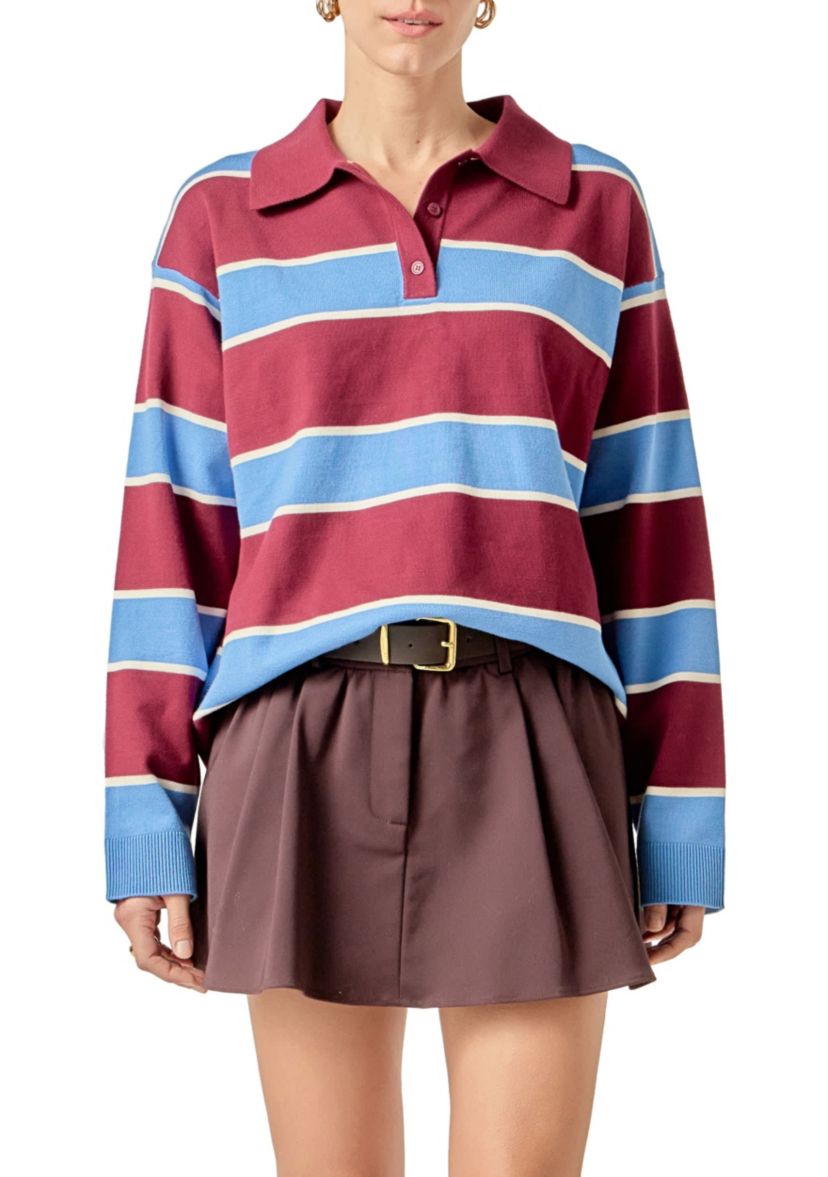 STRIPED POLO KNIT SHIRT