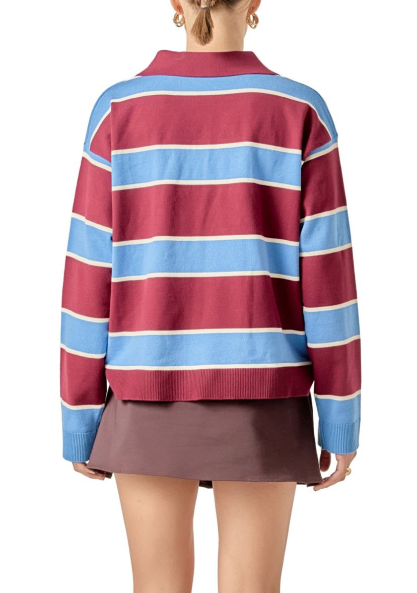 STRIPED POLO KNIT SHIRT