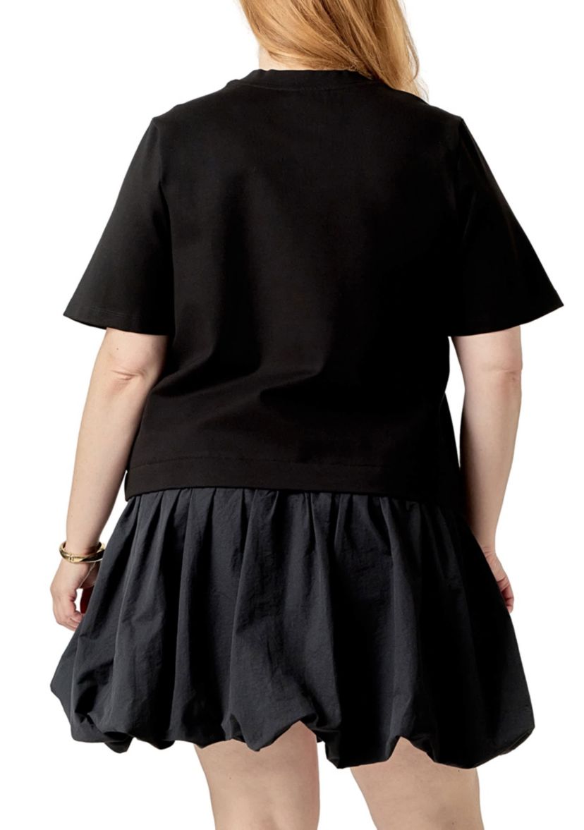 BUBBLE MIXED MEDIA MINI DRESS