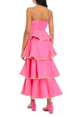 Women's Poplin Tiered Maxi Dress