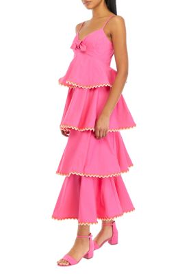 Women's Poplin Tiered Maxi Dress