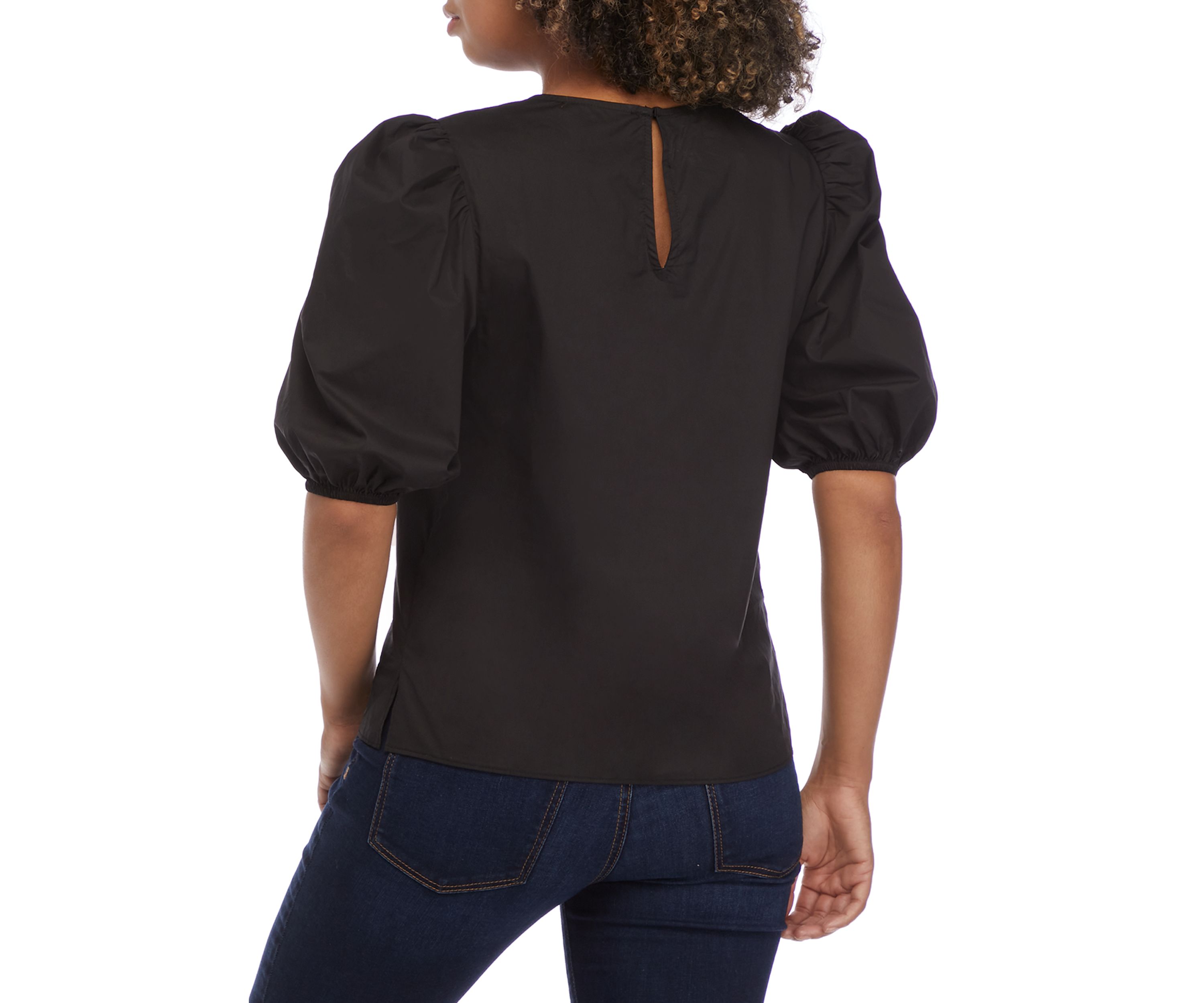Poplin Puffed Sleeve Top