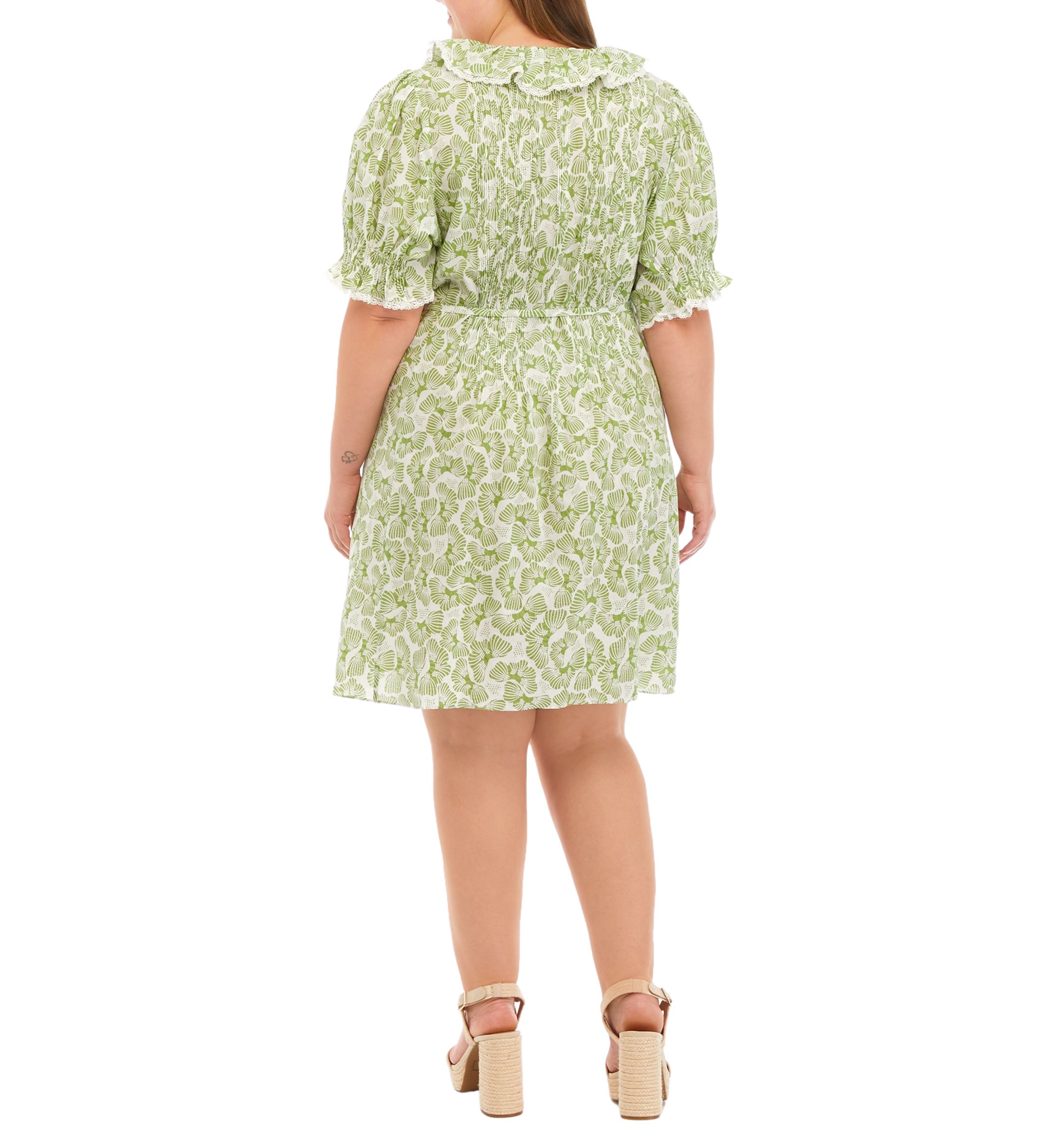 Plus Size Ruffle Pintuck Dress