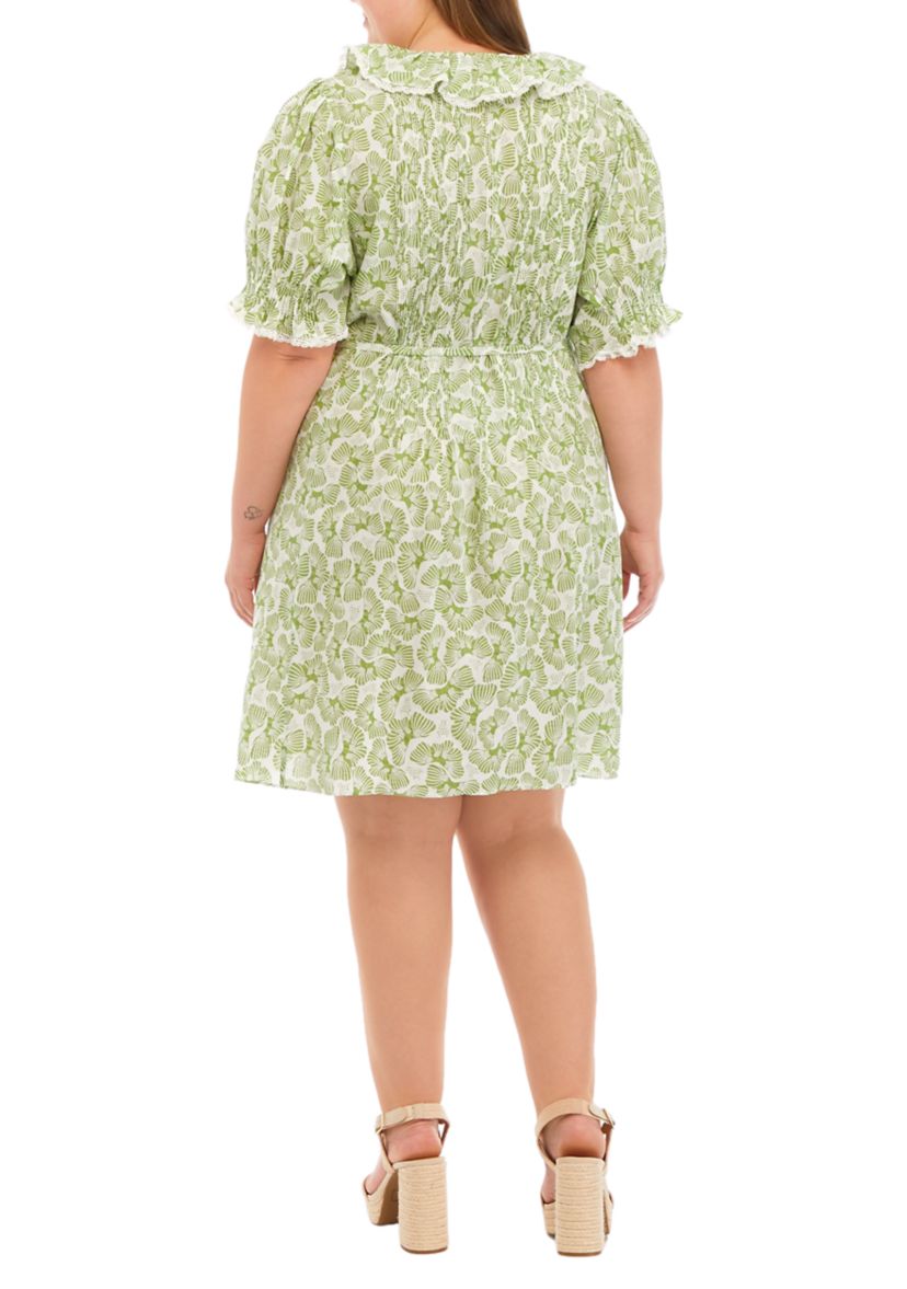 Plus Size Ruffle Pintuck Dress