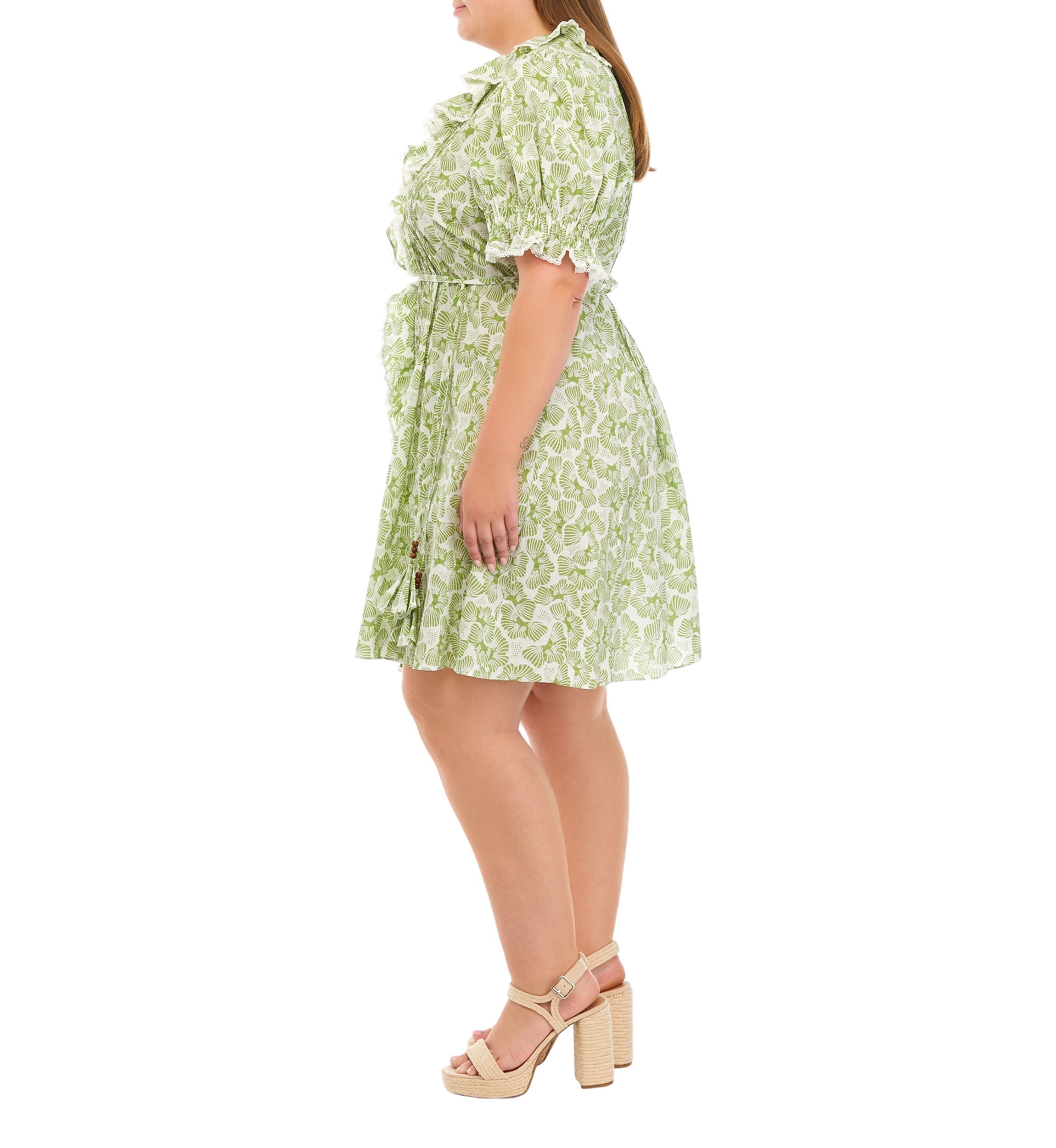 Plus Size Ruffle Pintuck Dress