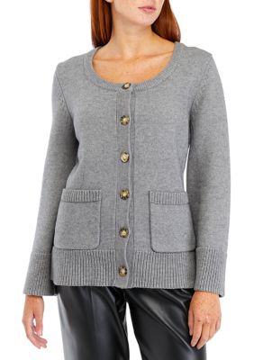 ENGLISH FACTORY Women's Round Neck Cardigan
