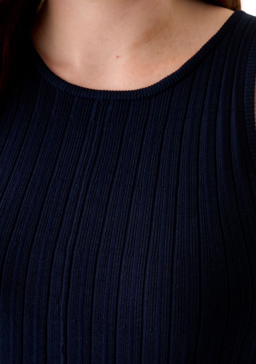 Plus Size Pleated A-Line Knit Midi Dress