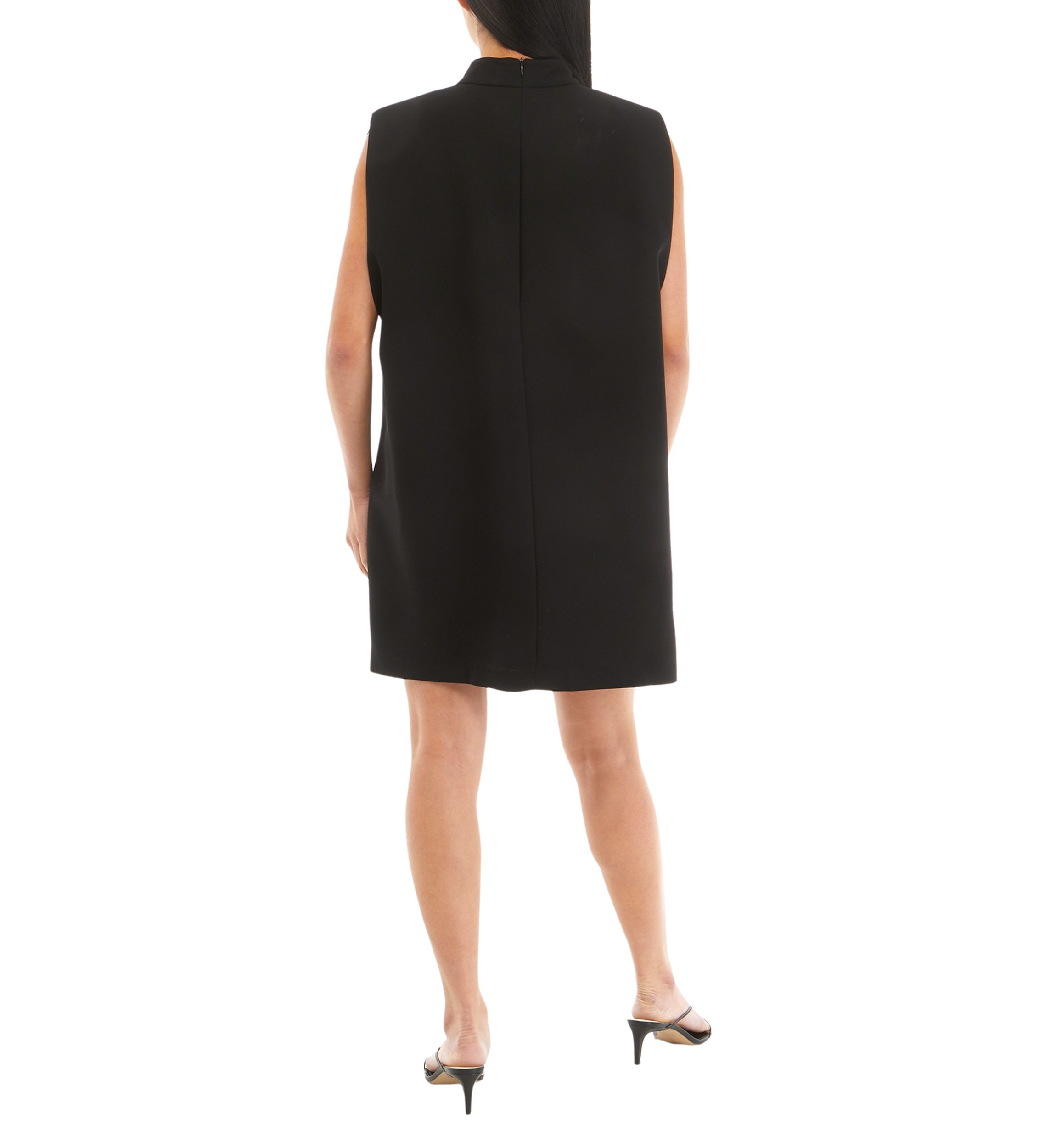 Womens Mock Neck Sleeveless Shift Dress