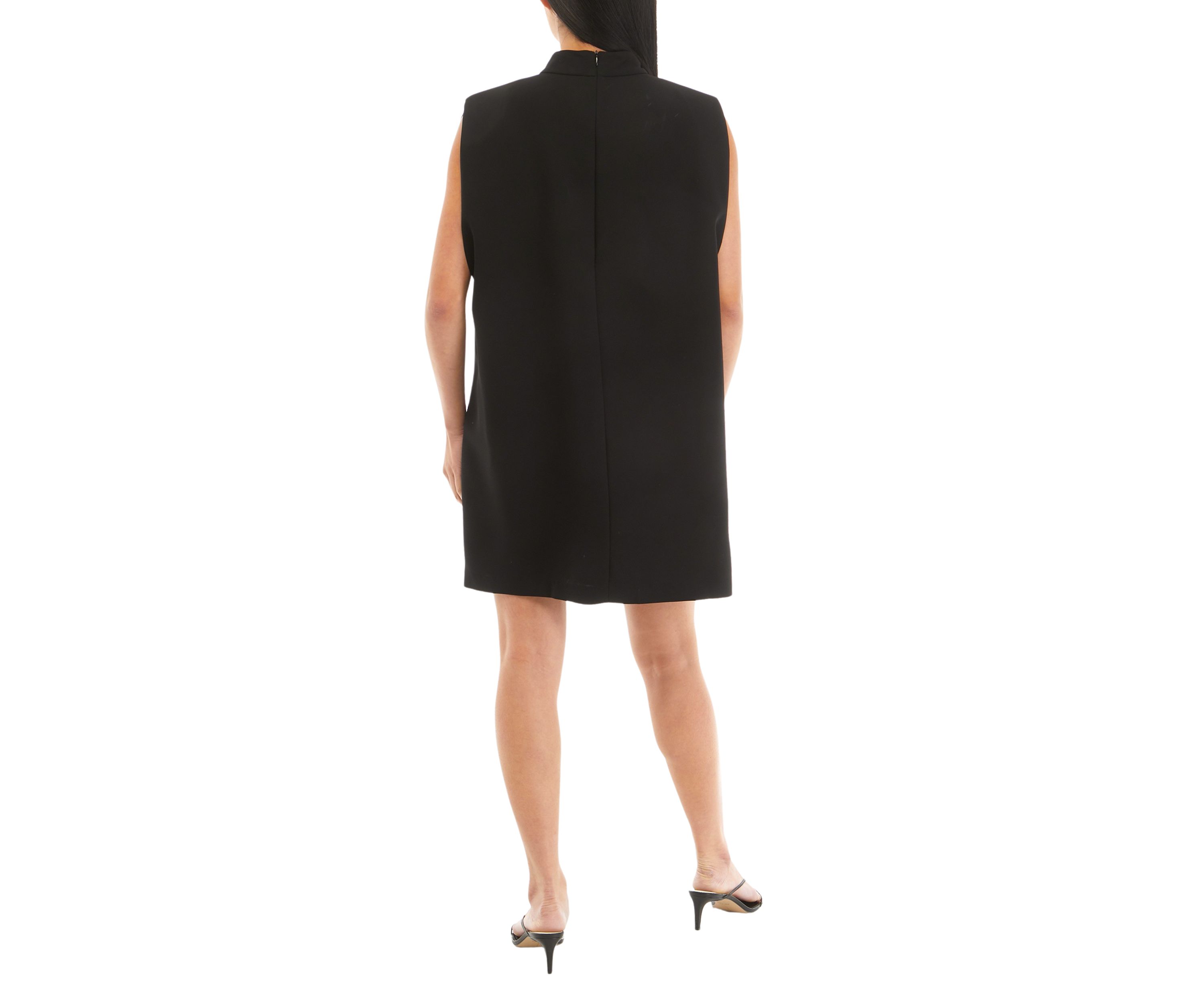 Womens Mock Neck Sleeveless Shift Dress