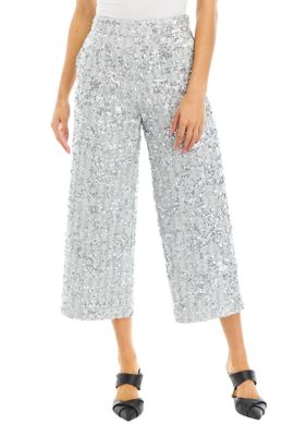 Women's Sequin Tweed Culotte Pants