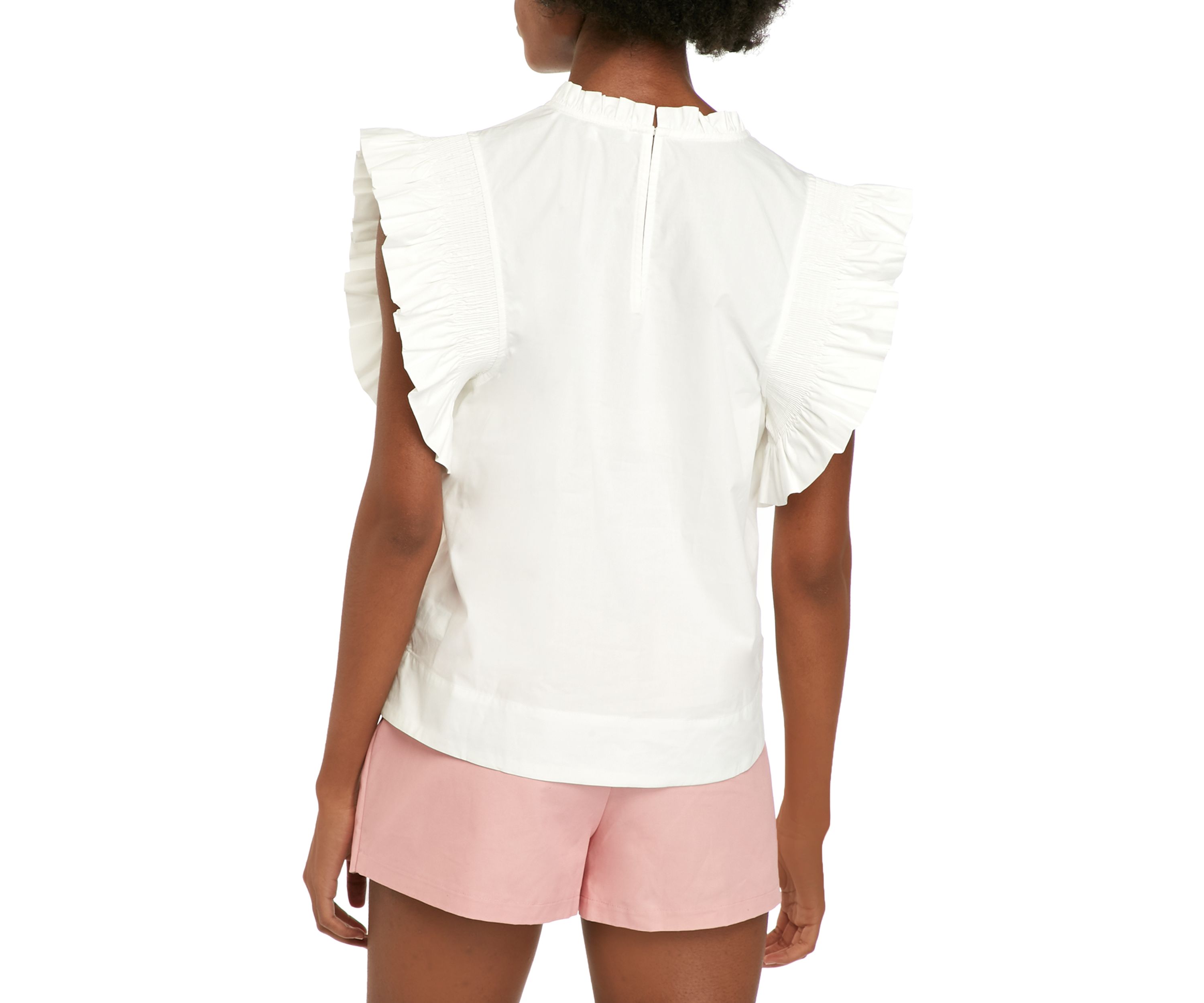 Ruffle Sleeve Poplin Top