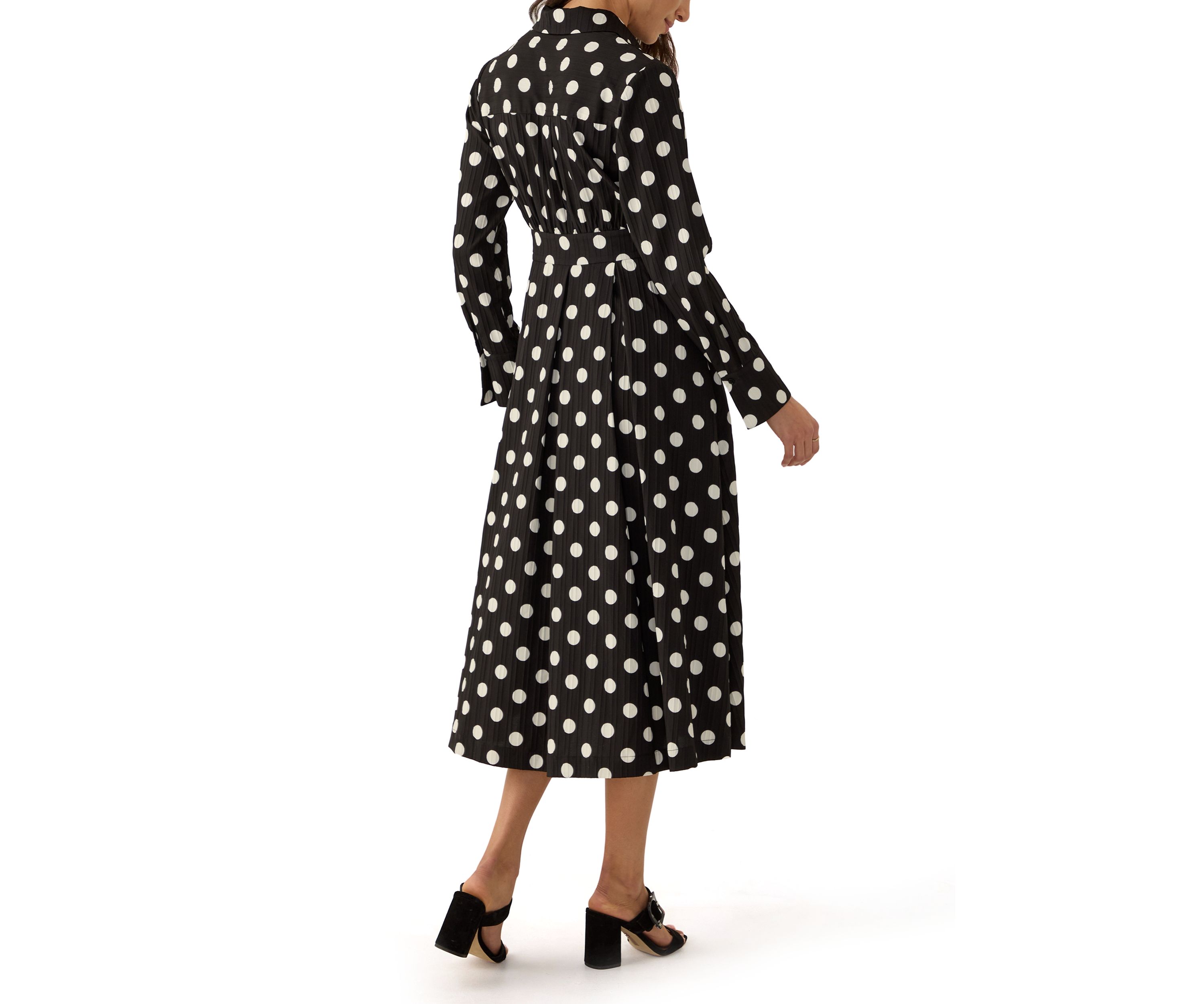 Womens Polka Dot Printed Shirtdress