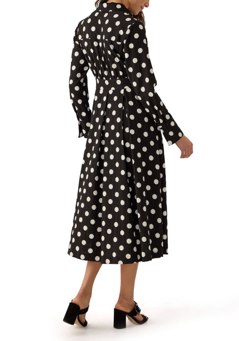 Womens Polka Dot Printed Shirtdress