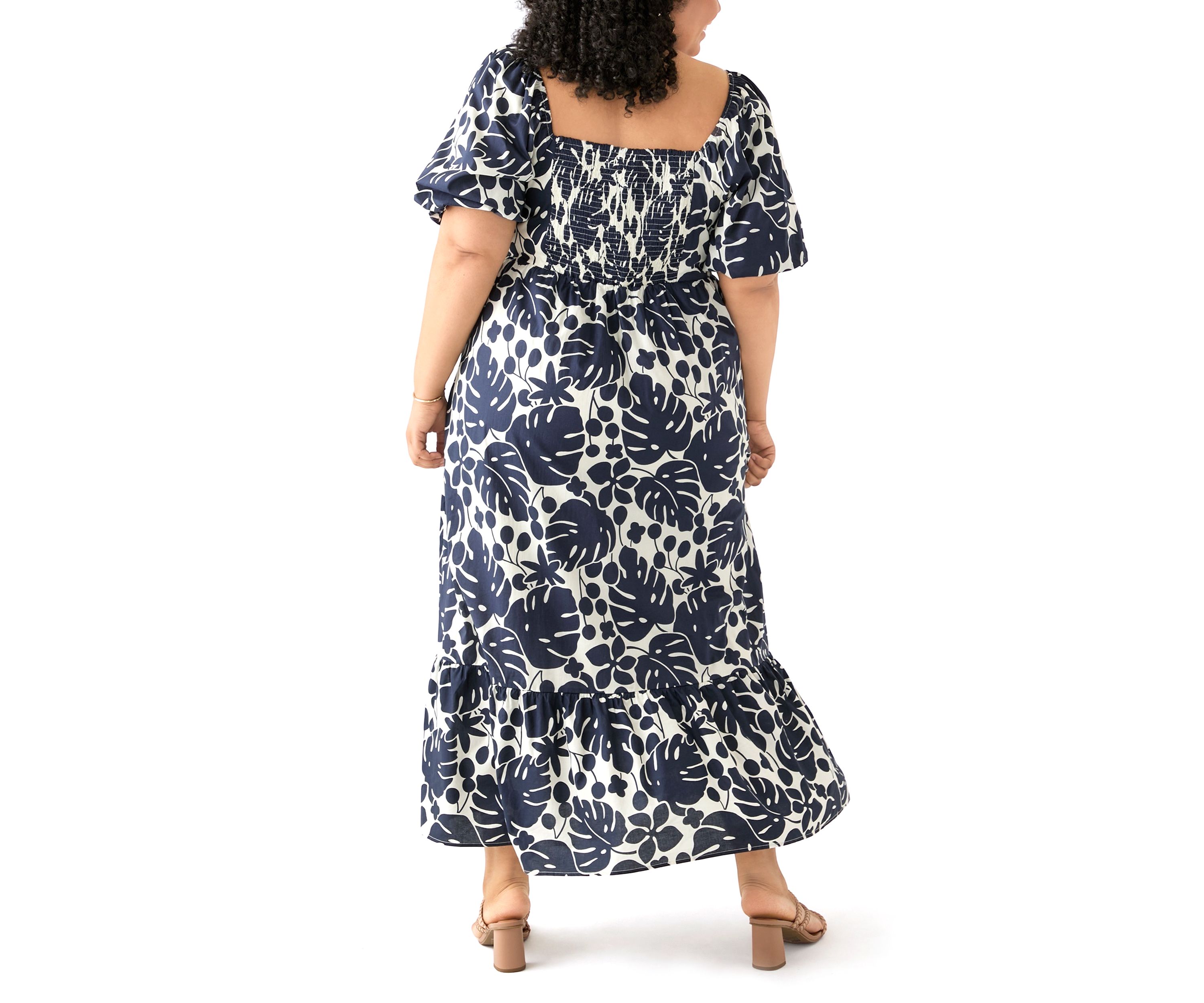 Plus Size Floral Print Maxi Dress