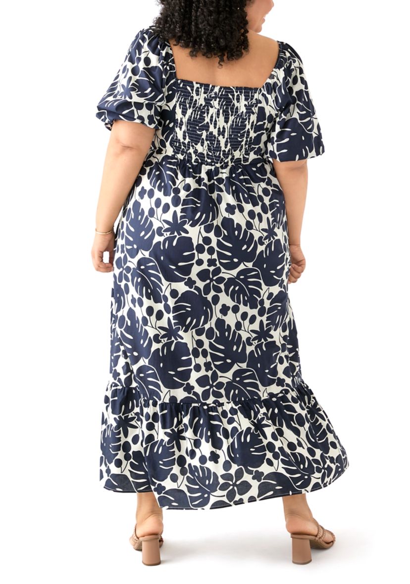 Plus Size Floral Print Maxi Dress