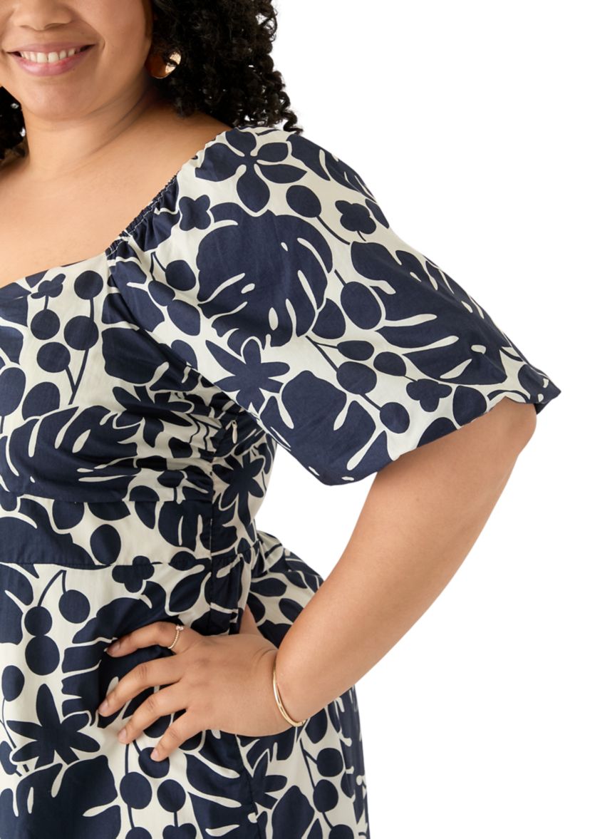 Plus Size Floral Print Maxi Dress