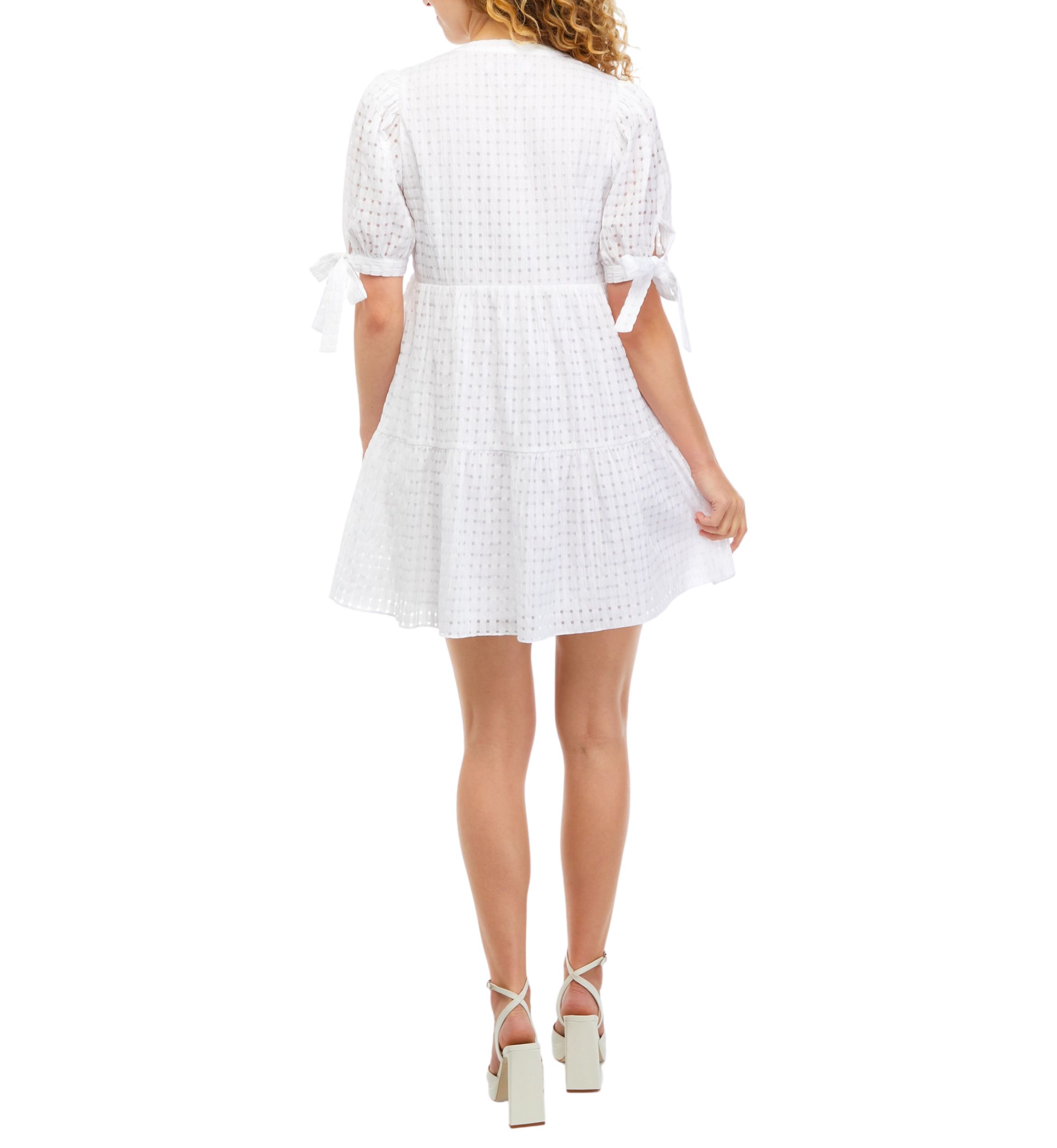 Gingham Tiered Mini Dress
