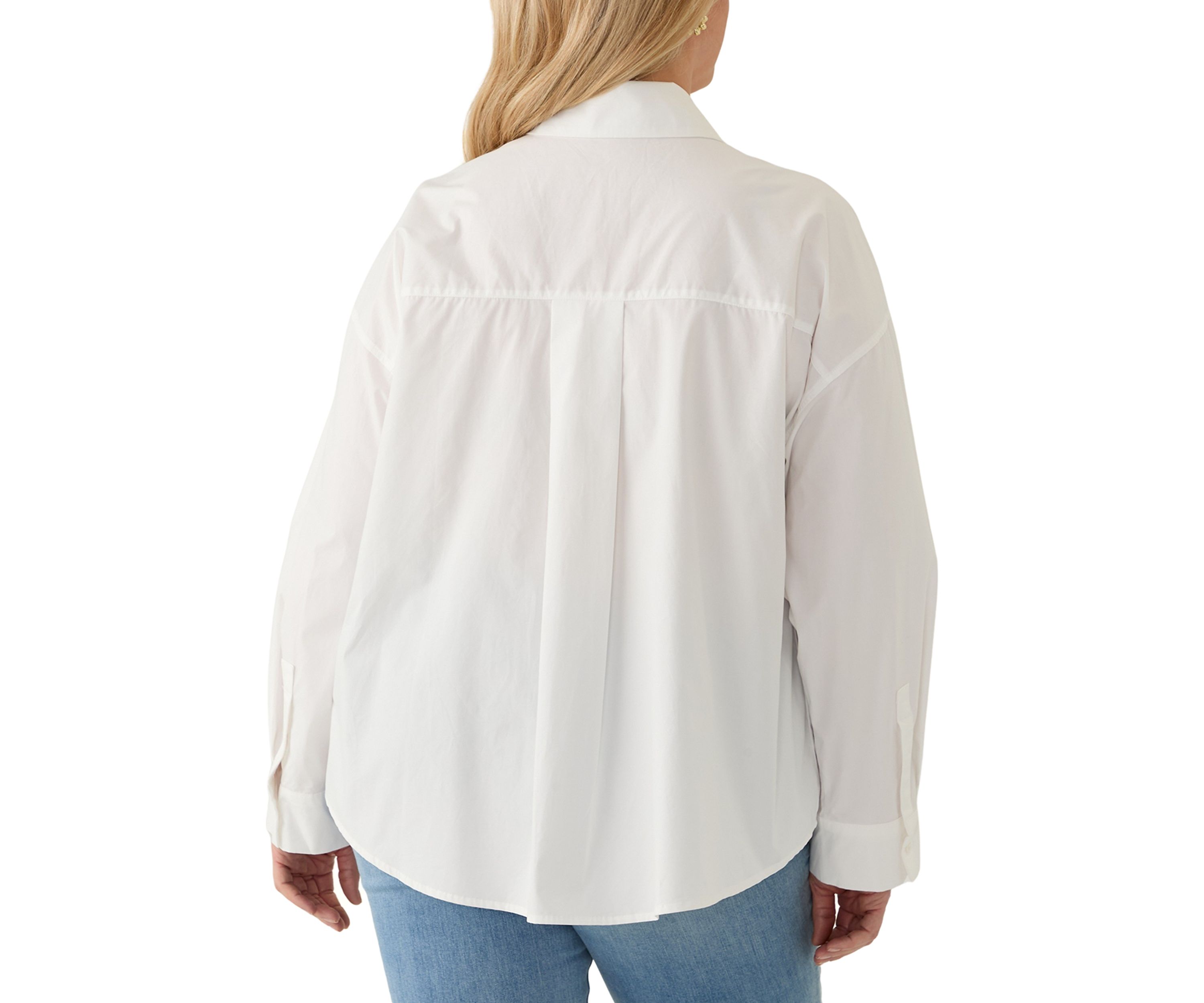 Plus Size Bow Poplin Shirt