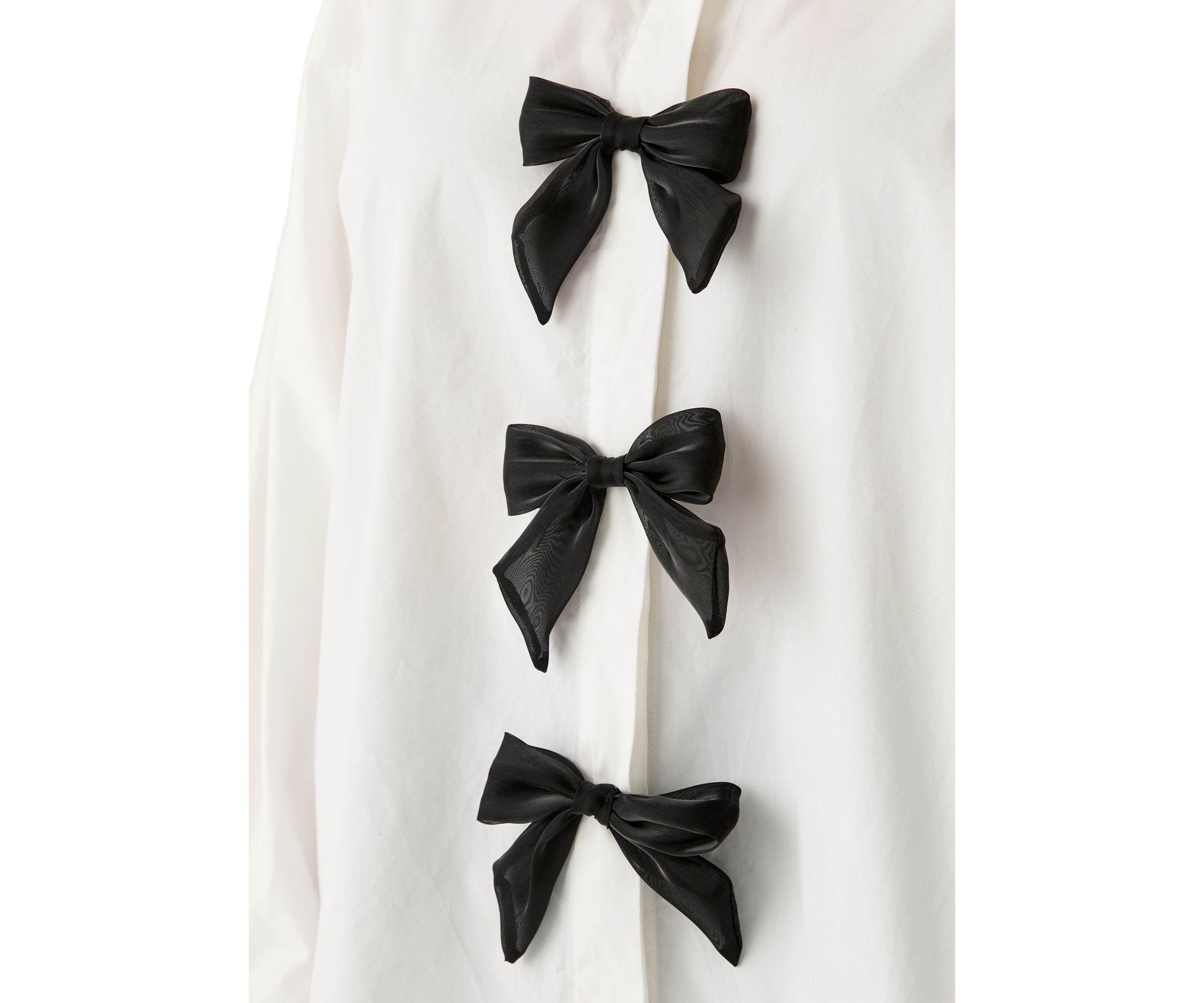 Plus Size Bow Poplin Shirt